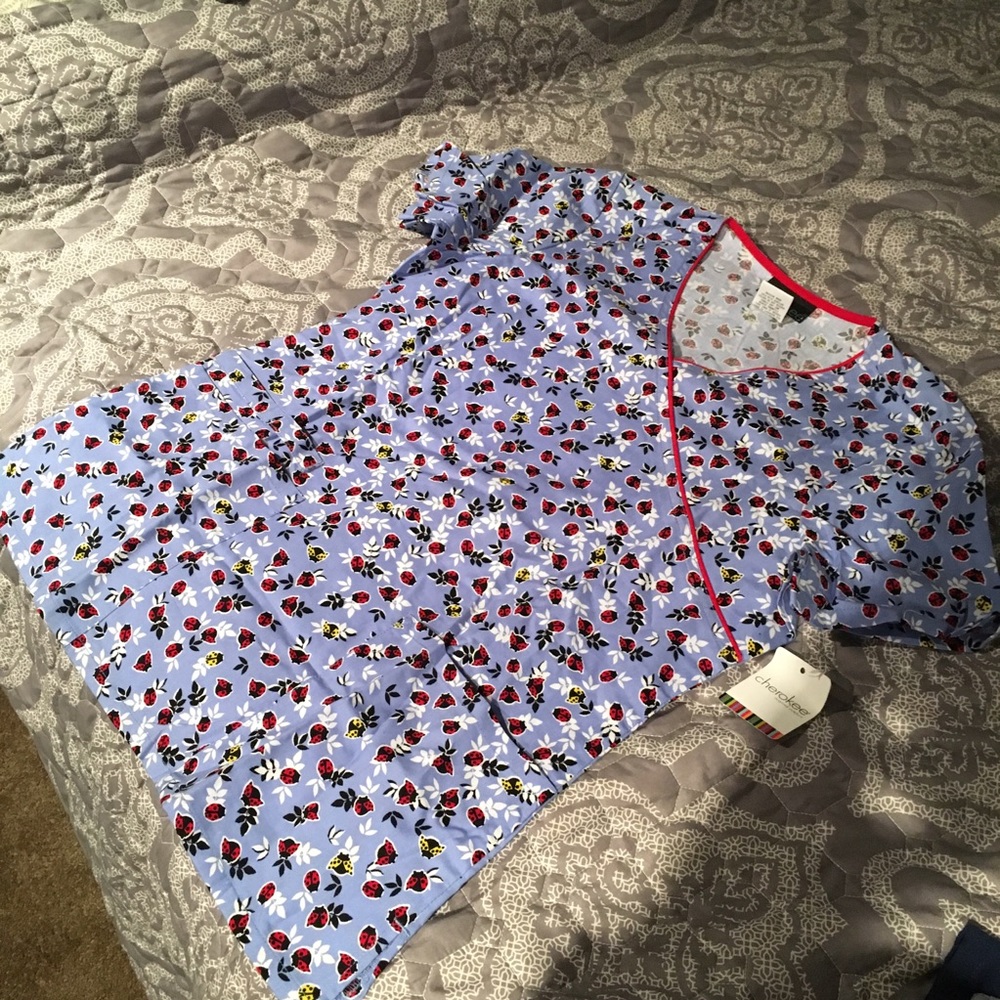 Cherokee Lady Bug Scrub Top- S